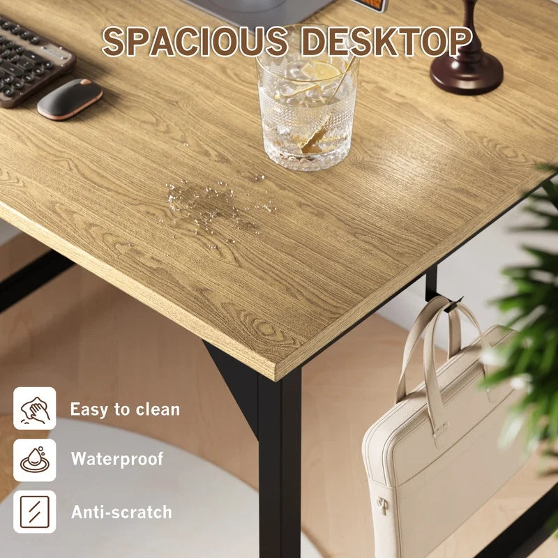Furmax 32 Inch Office Desk Modern Computer Desk with Storage Bag Writing Table with Headphone Hook