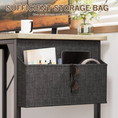 Furmax 32 Inch Office Desk Modern Computer Desk with Storage Bag Writing Table with Headphone Hook