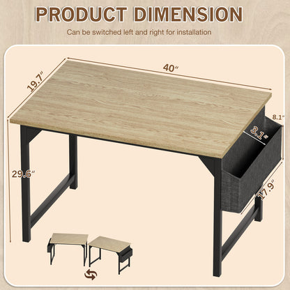 Furmax 32 Inch Office Desk Modern Computer Desk with Storage Bag Writing Table with Headphone Hook