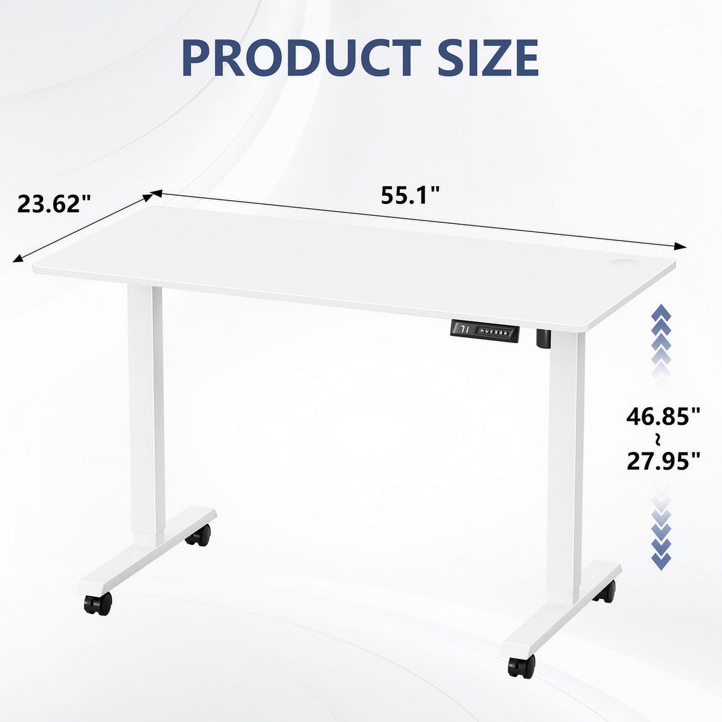Furmax Height Adjustable Standing Desk with Locking Wheels Ergonomic Stand up Desk with Memory Preset