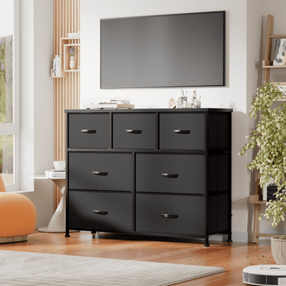 Furmax Fabric Dresser with 7 Drawers, Chest of Drawers for Bedroom, Closet, Entryway, Nursery