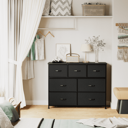 Furmax Fabric Dresser with 7 Drawers, Chest of Drawers for Bedroom, Closet, Entryway, Nursery