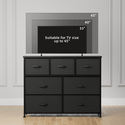 Furmax Fabric Dresser with 7 Drawers, Chest of Drawers for Bedroom, Closet, Entryway, Nursery