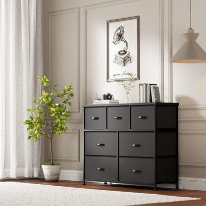 Furmax Fabric Dresser with 7 Drawers, Chest of Drawers for Bedroom, Closet, Entryway, Nursery