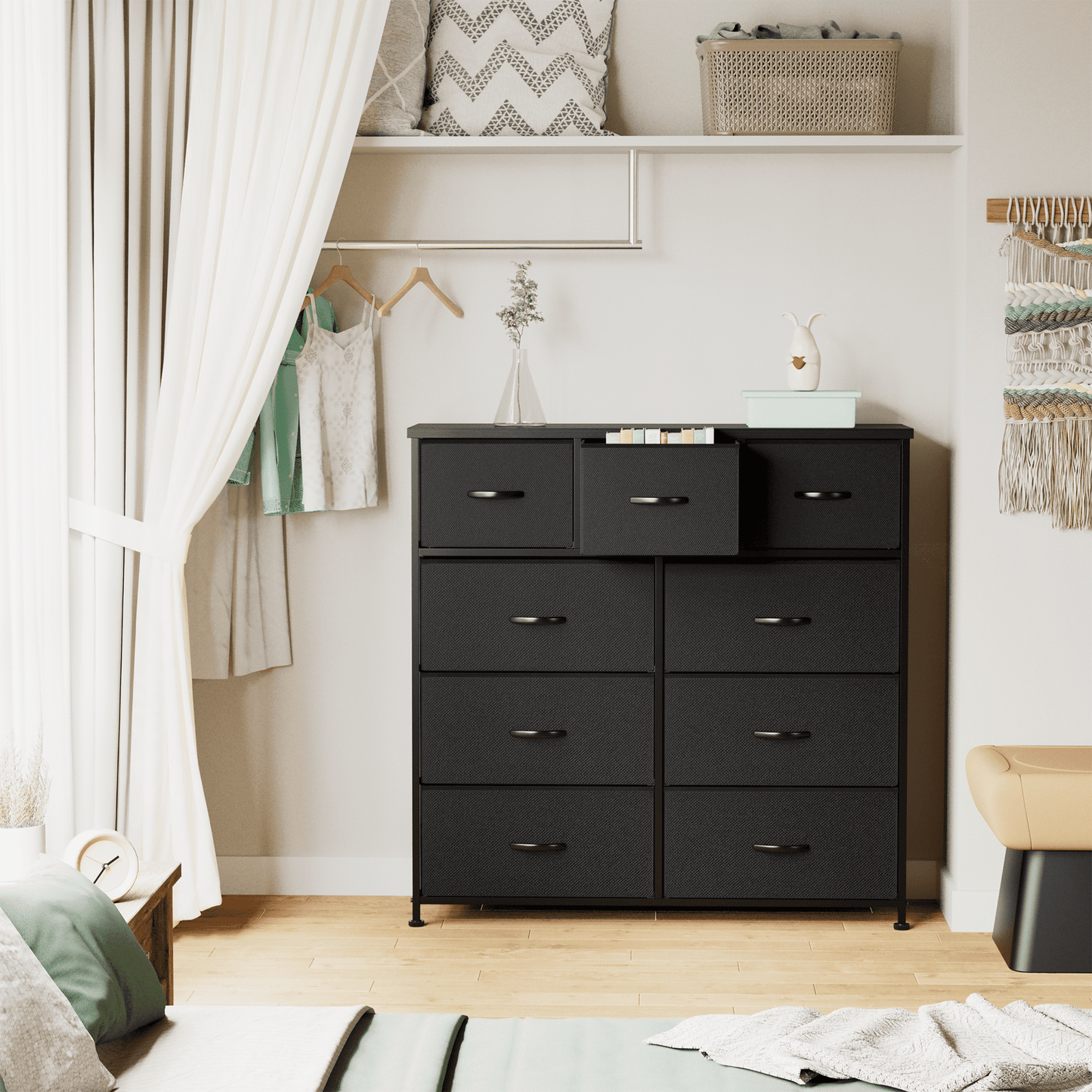 Furmax Fabric Dresser with 7 Drawers, Chest of Drawers for Bedroom, Closet, Entryway, Nursery